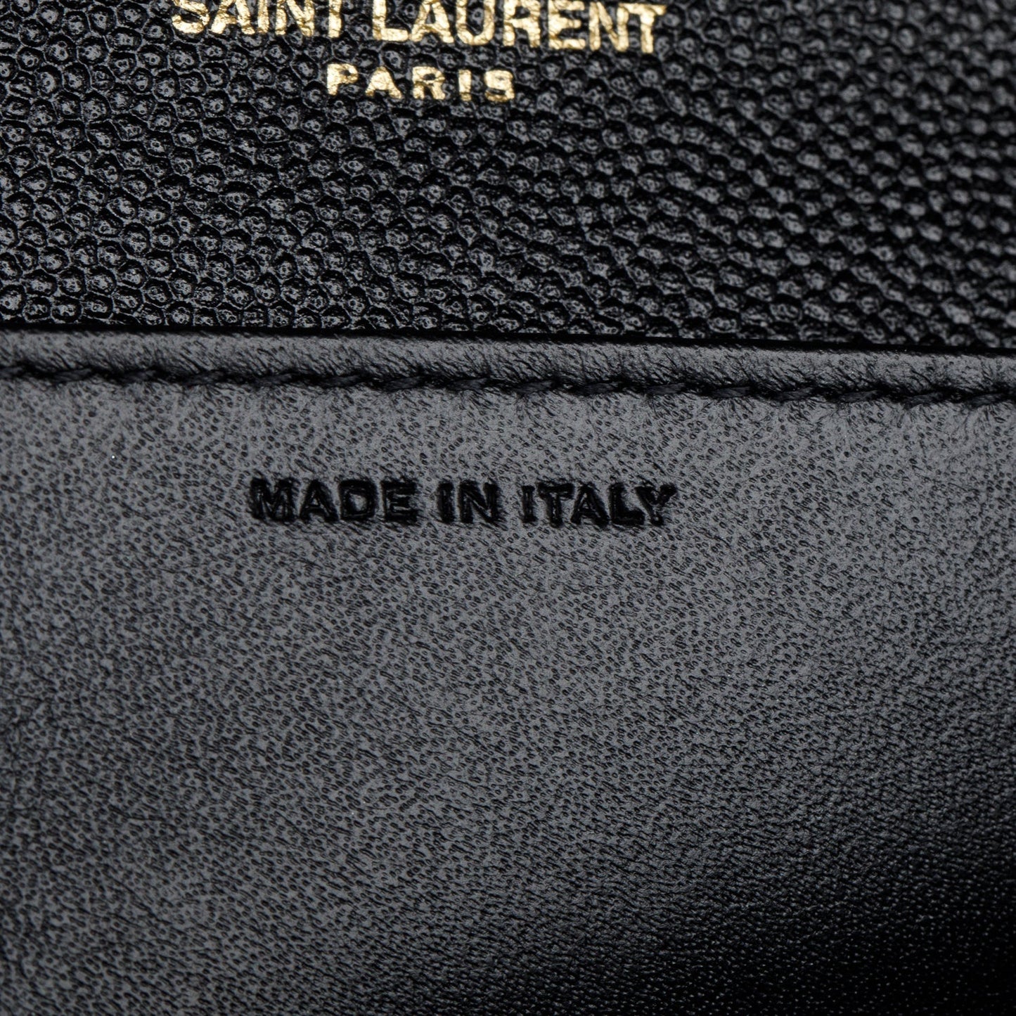 Saint Laurent 2022 Black Grain De Poudre Leather Uptown Chain Wallet