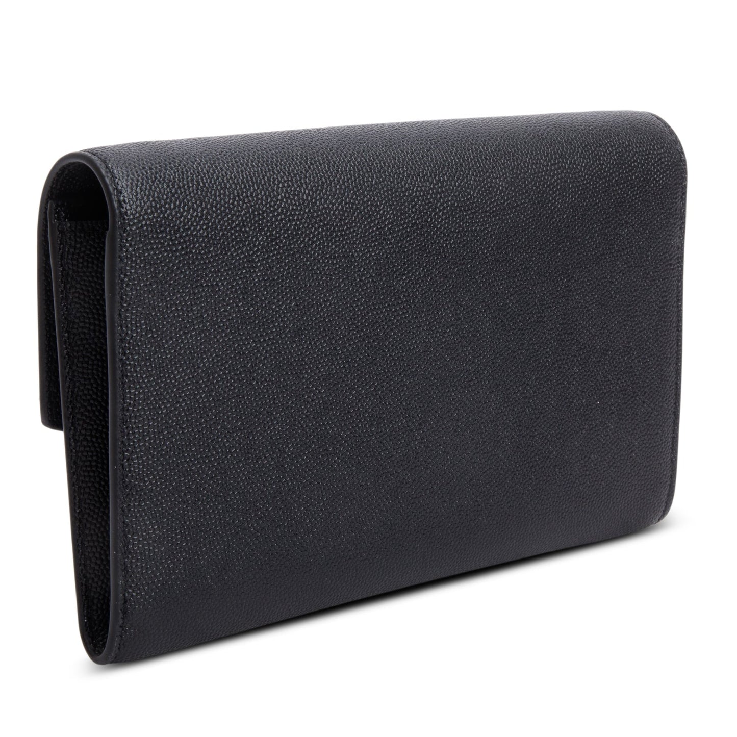 Saint Laurent 2022 Black Grain De Poudre Leather Uptown Chain Wallet