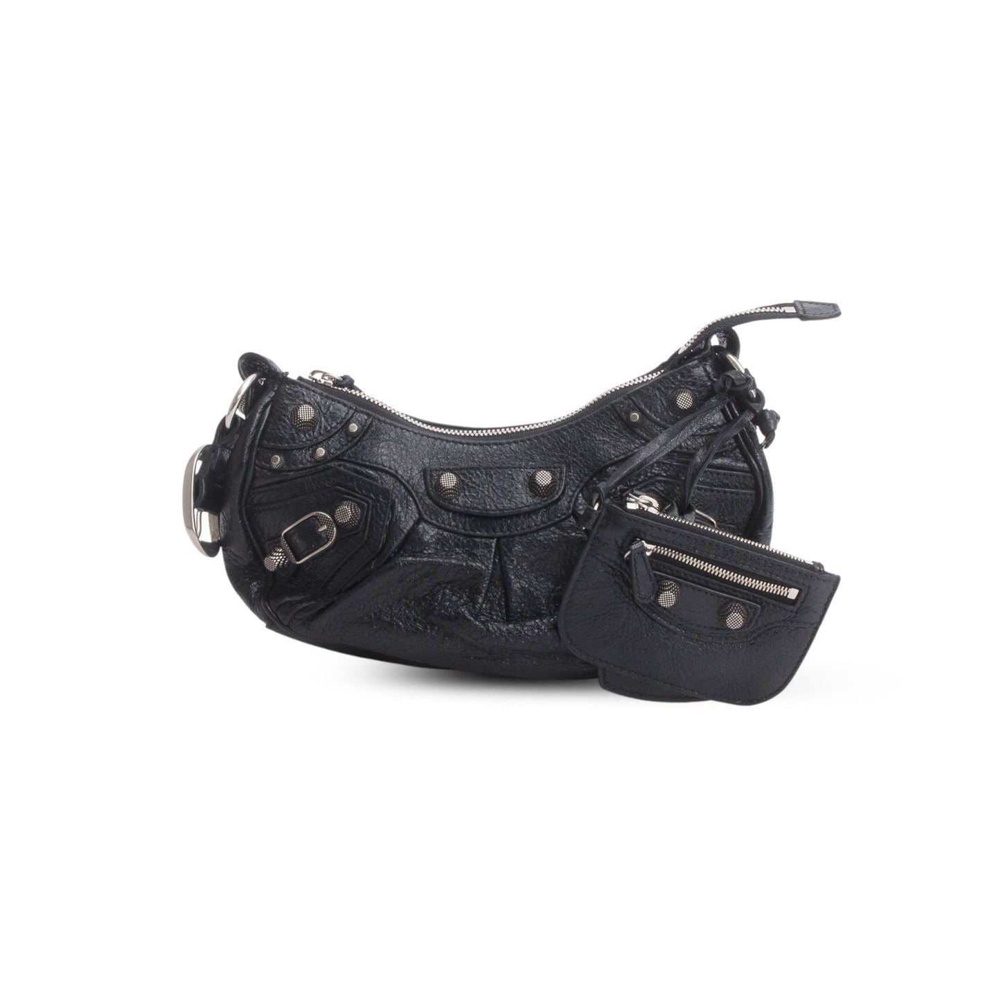 Balenciaga Black Arena Calfskin Leather Le Cagole XS Chain Shoulder Bag