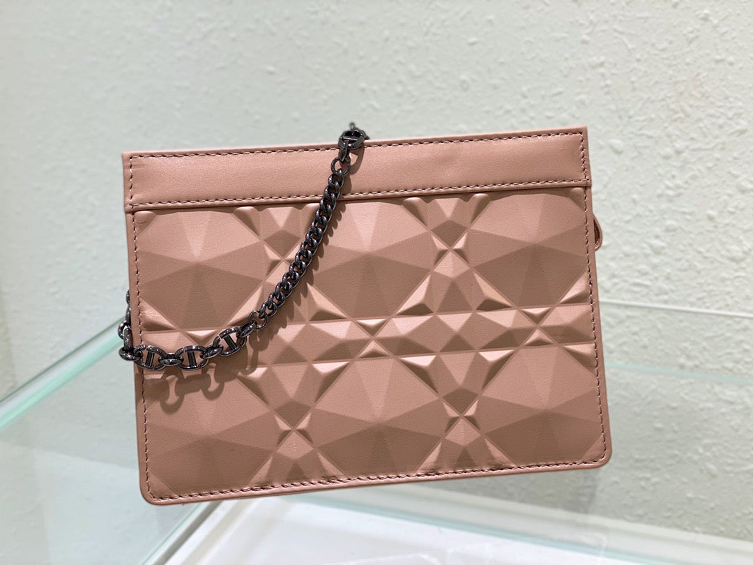 Top Quality Caro Zipped Pouch With Chain Pink, For Women, Womens Handbags 7.5in/19cm CD