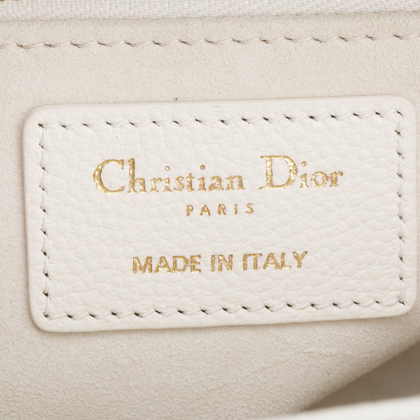 Christian Dior 2024 White Grained Cannage Calfskin Leather Small Lady Dior Bag