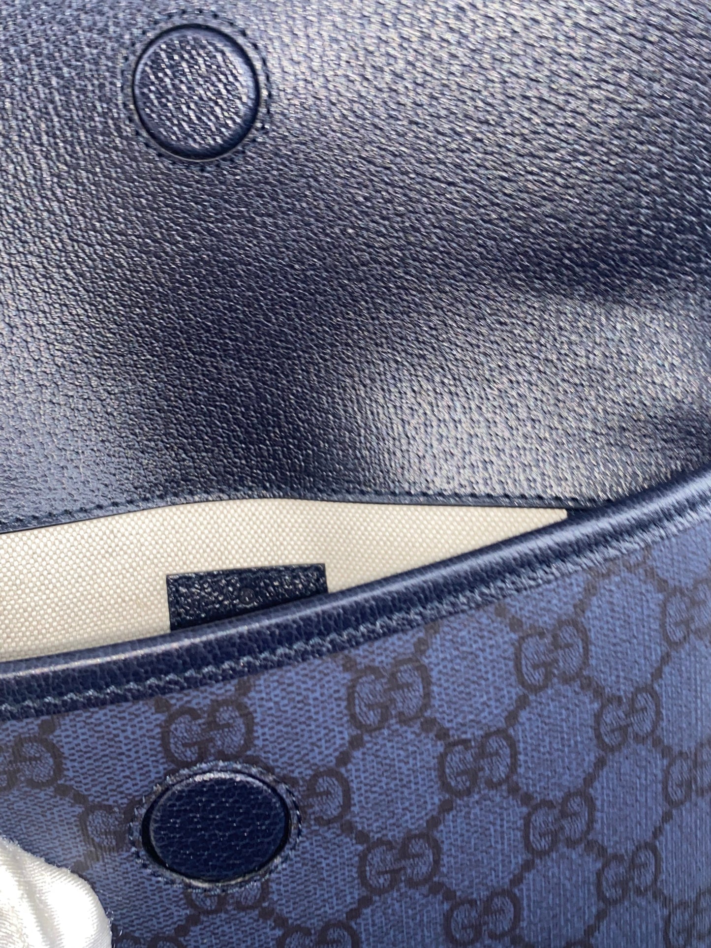 Gucci Flap Belt Bag Gg Canvas Navy Canvas Shoulder Bag Bag ( )