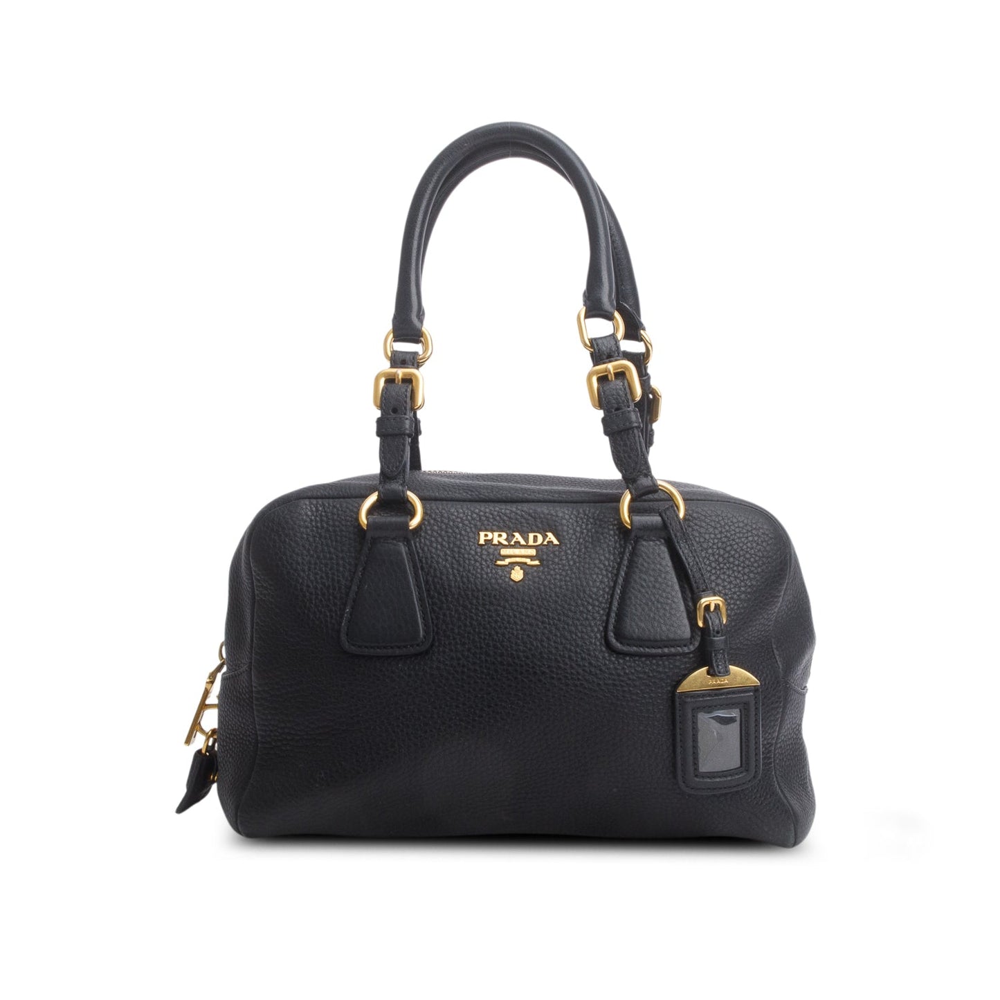 Prada Black Vitello Daino Convertible Bauletto