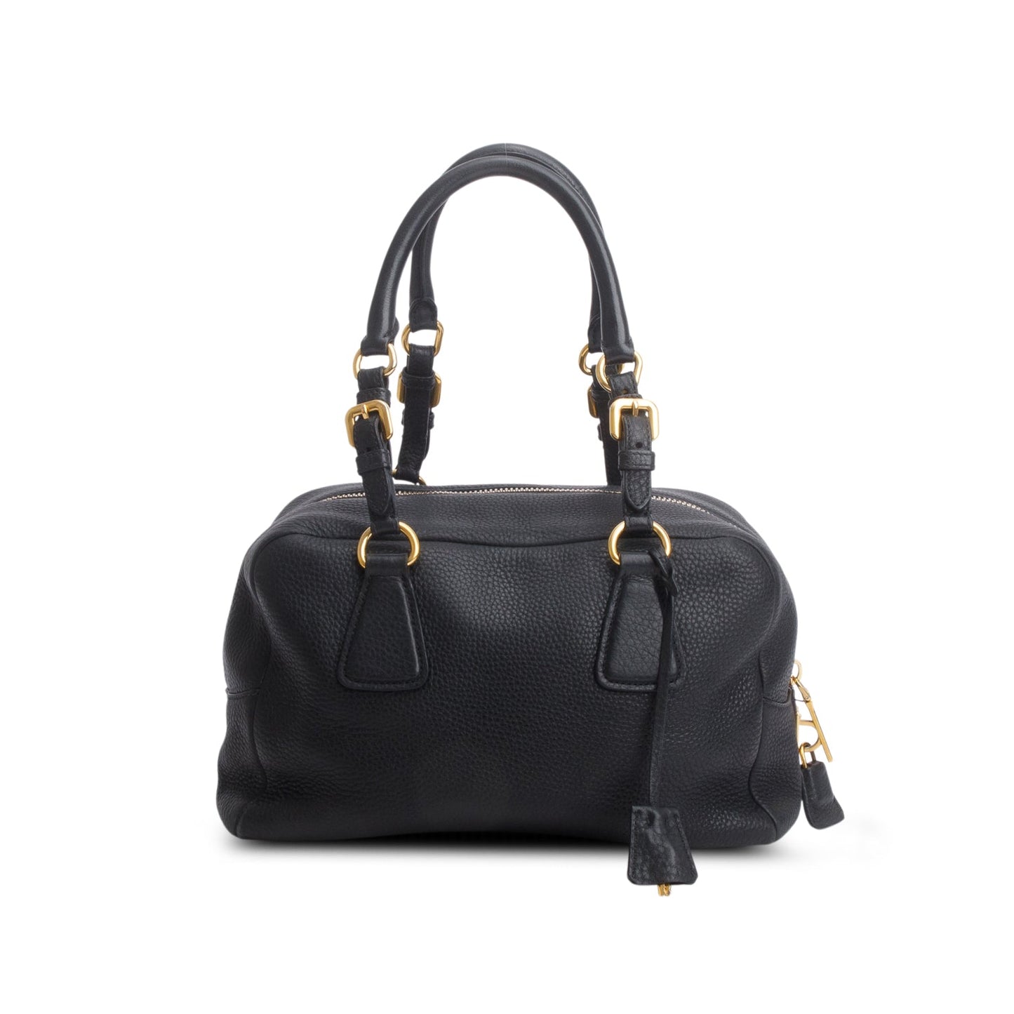 Prada Black Vitello Daino Convertible Bauletto