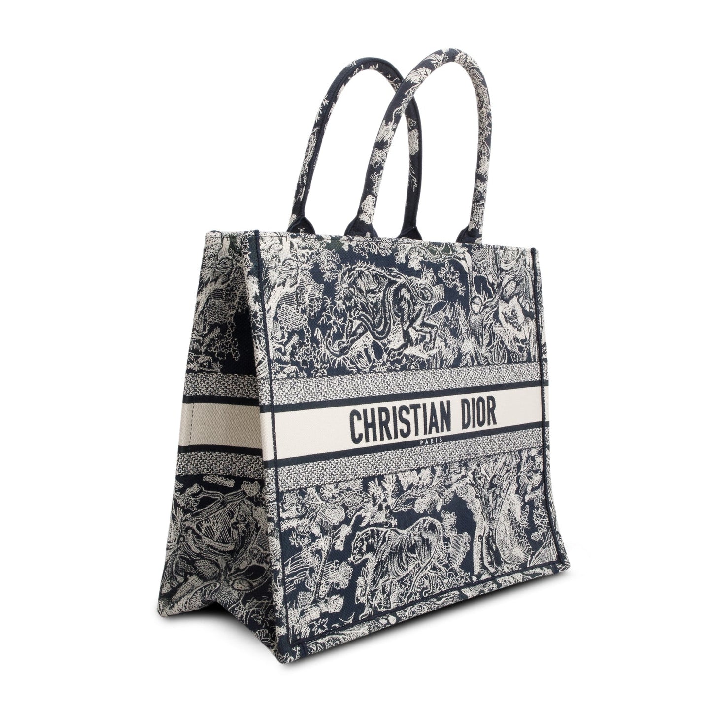 Christian Dior 2022 Canvas Embroidered Large Dioriviera Toile de Jouy Reverse Book Tote