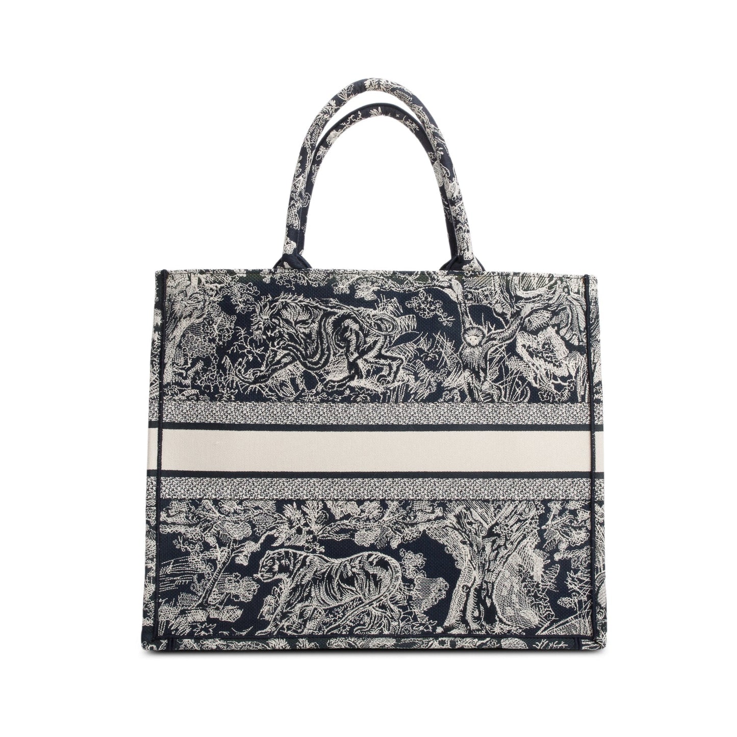 Christian Dior 2022 Canvas Embroidered Large Dioriviera Toile de Jouy Reverse Book Tote