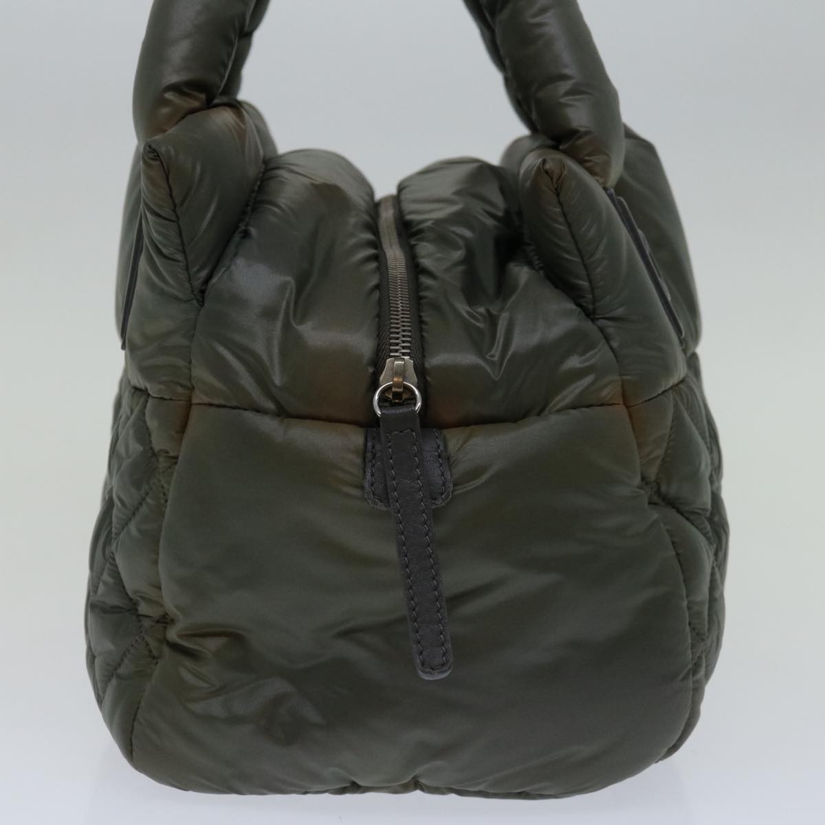 CHANEL Cococoon Hand Bag Nylon Khaki CC Auth 69623