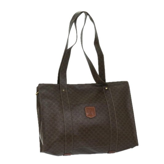 Luxury CELINE Macadam Canvas Tote Bag PVC Leather Brown  69630
