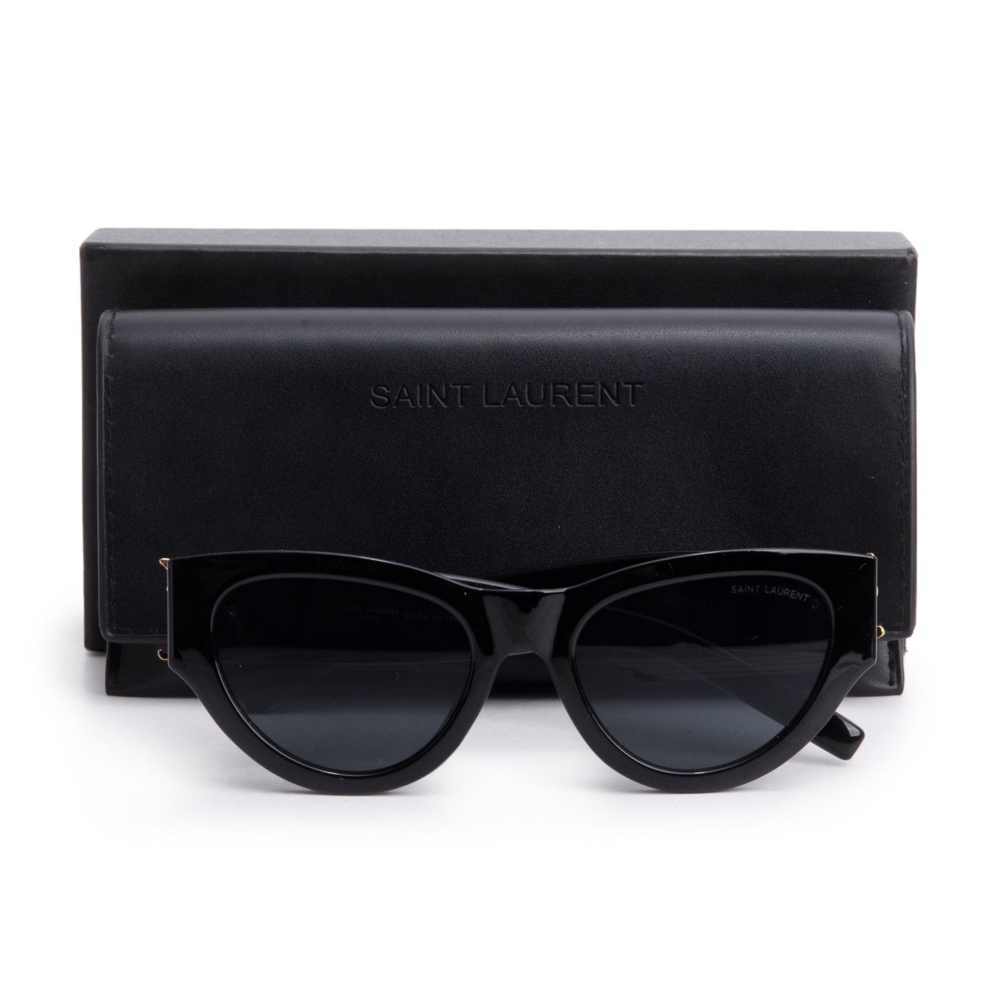 Saint Laurent SLM94/F Black Acetate Cat Eye Sunglasses