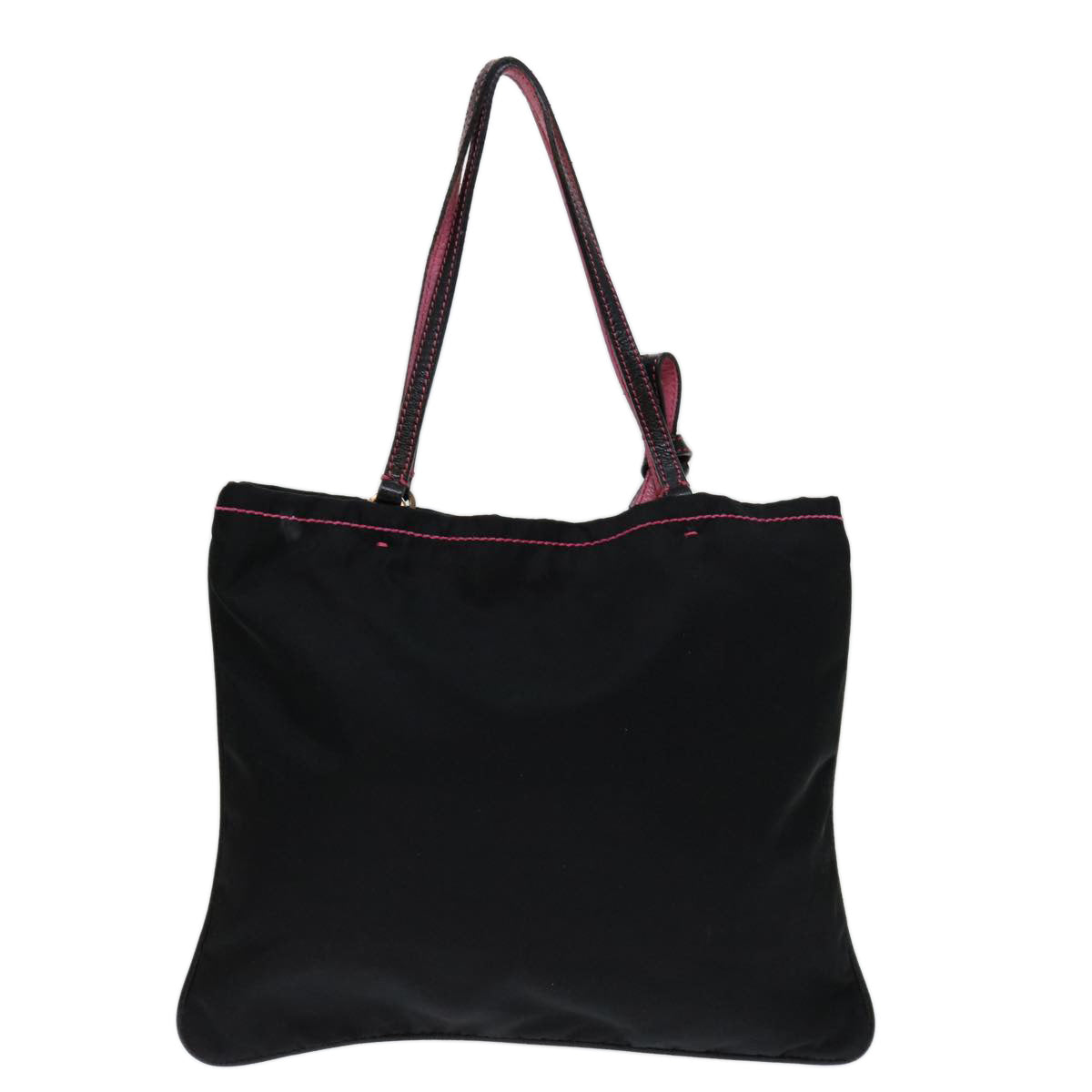 PRADA Hand Bag Nylon Black Auth 69648