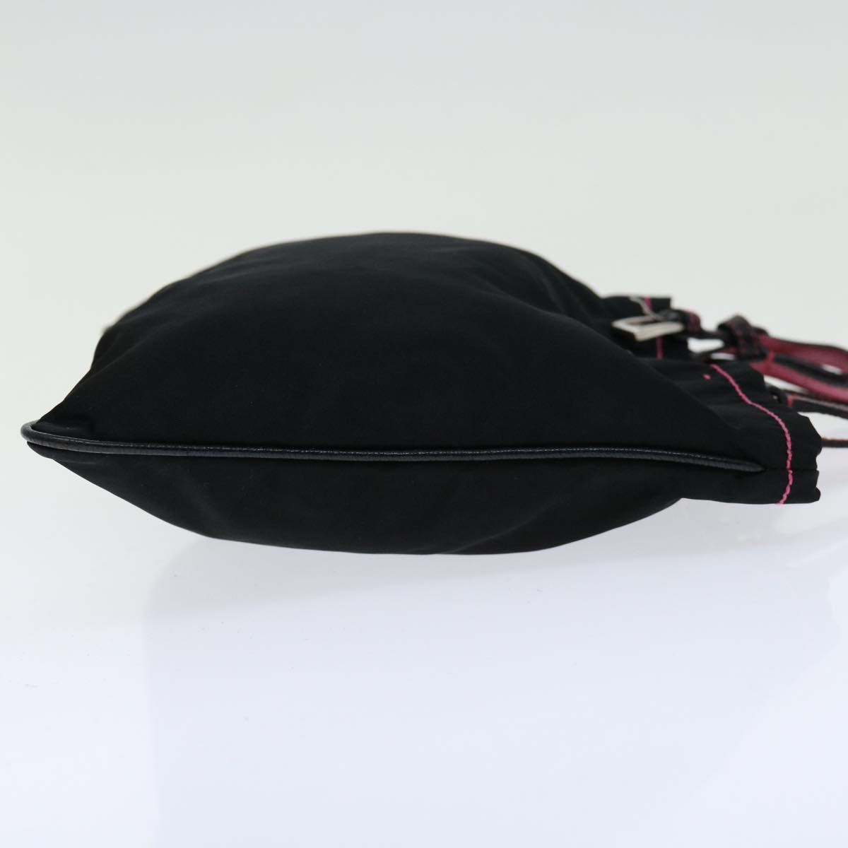 PRADA Hand Bag Nylon Black Auth 69648