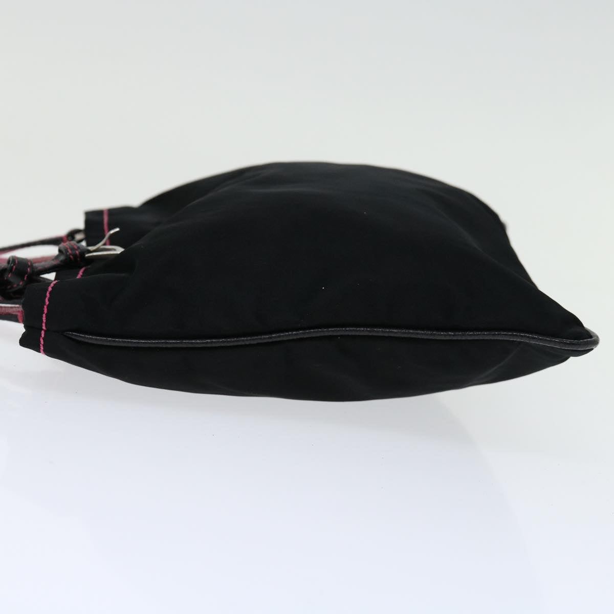PRADA Hand Bag Nylon Black Auth 69648