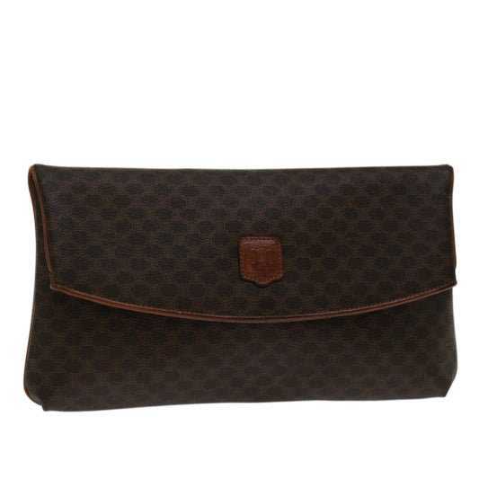 Luxury CELINE Macadam Canvas Clutch Bag PVC Brown  69683