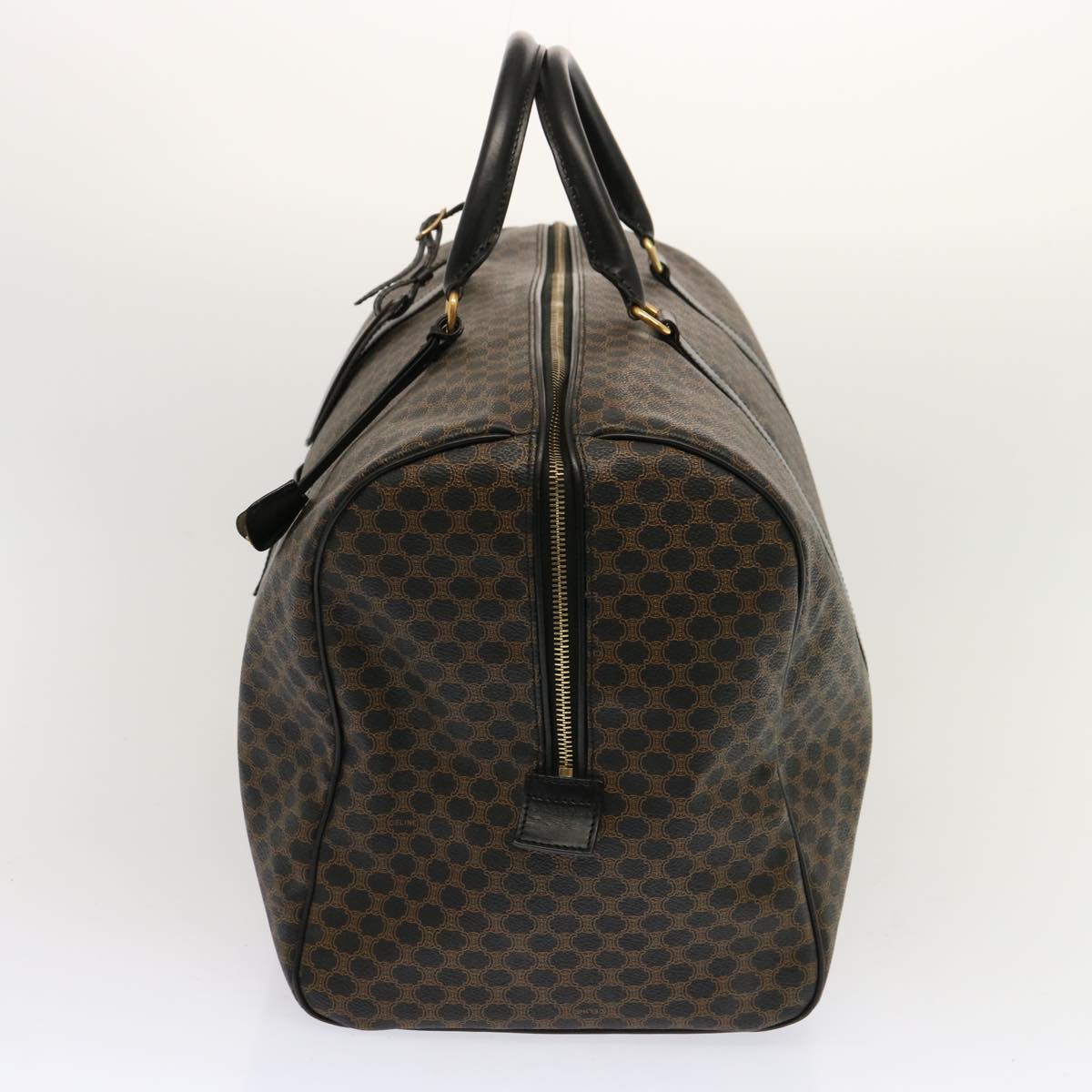 Luxury CELINE Macadam Canvas Boston Bag PVC Black  69754