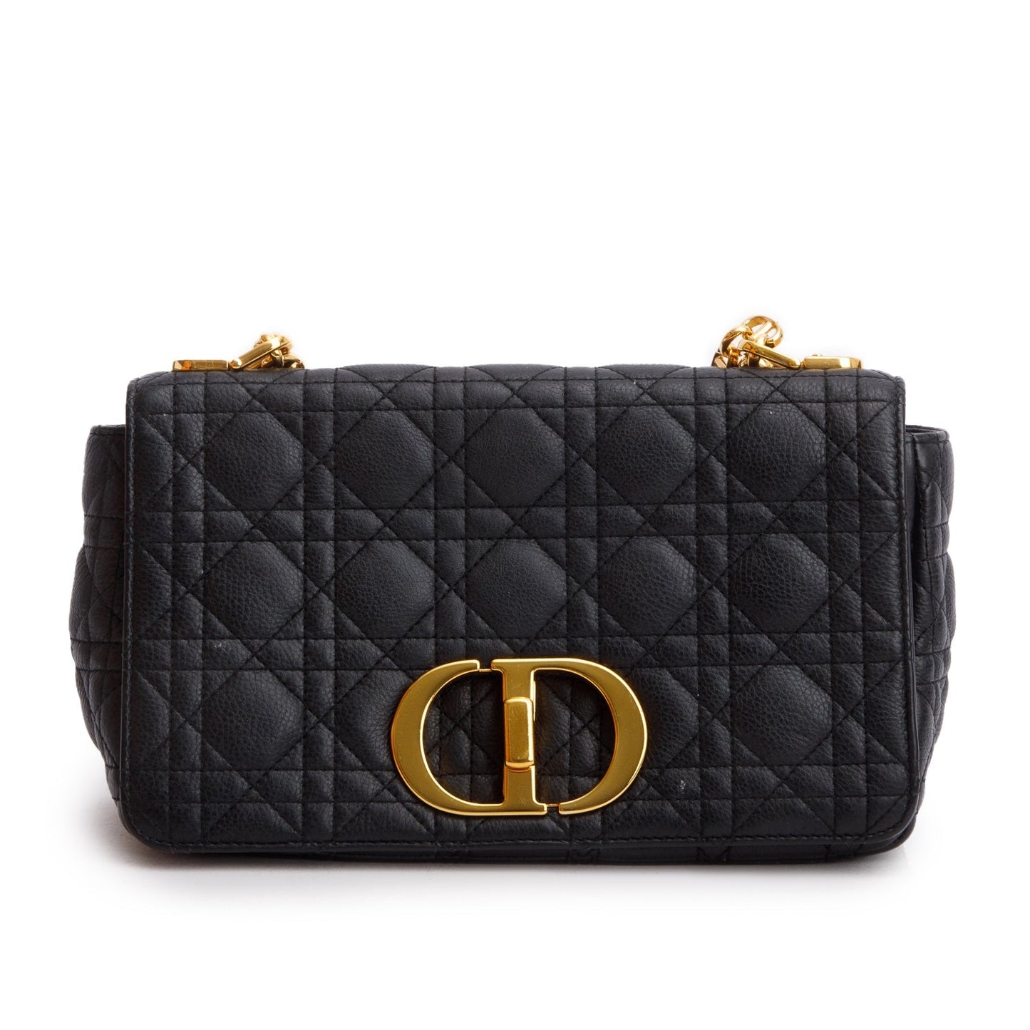 Christian Dior 2023 Black Supple Cannage Calfskin Medium Dior Caro Bag