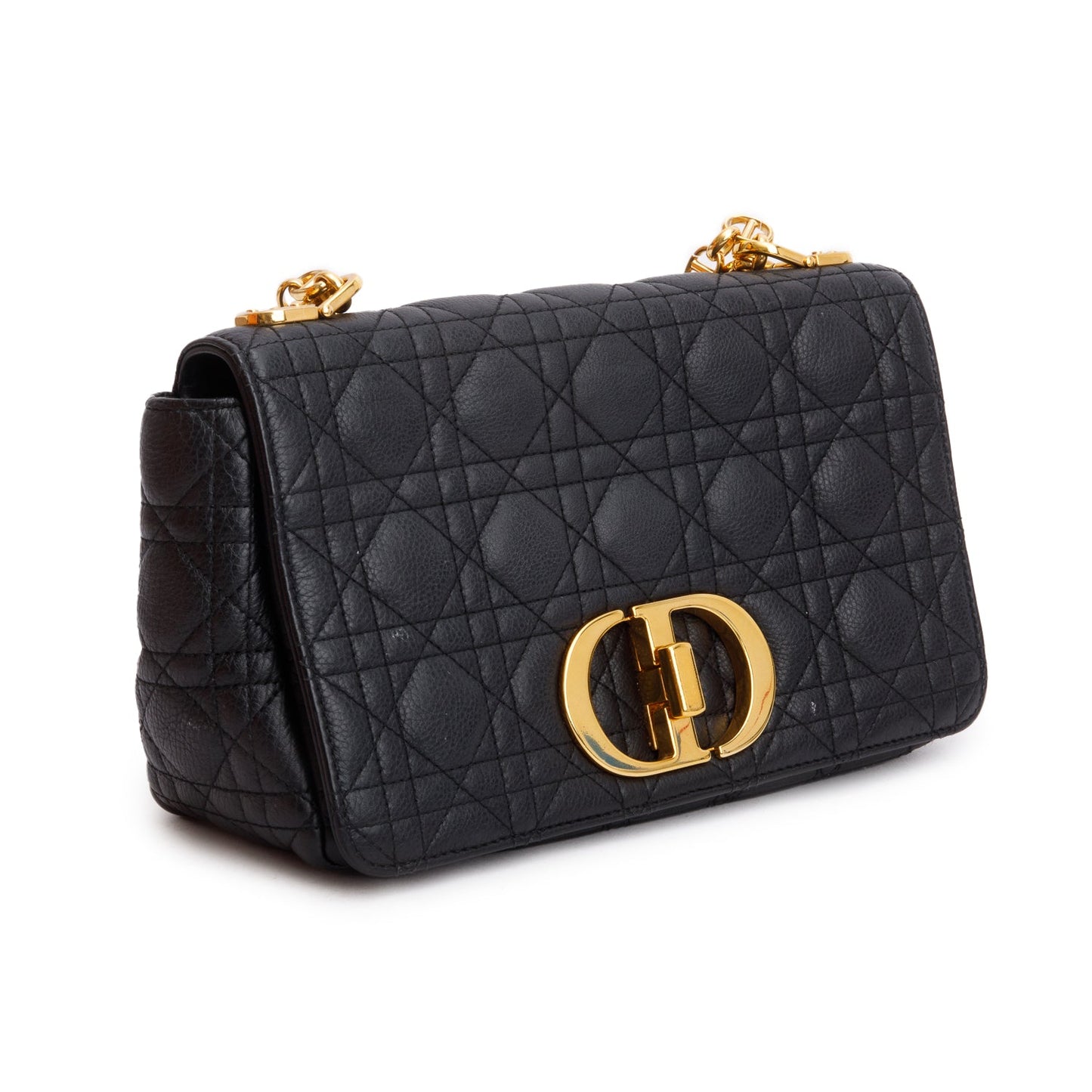 Christian Dior 2023 Black Supple Cannage Calfskin Medium Dior Caro Bag
