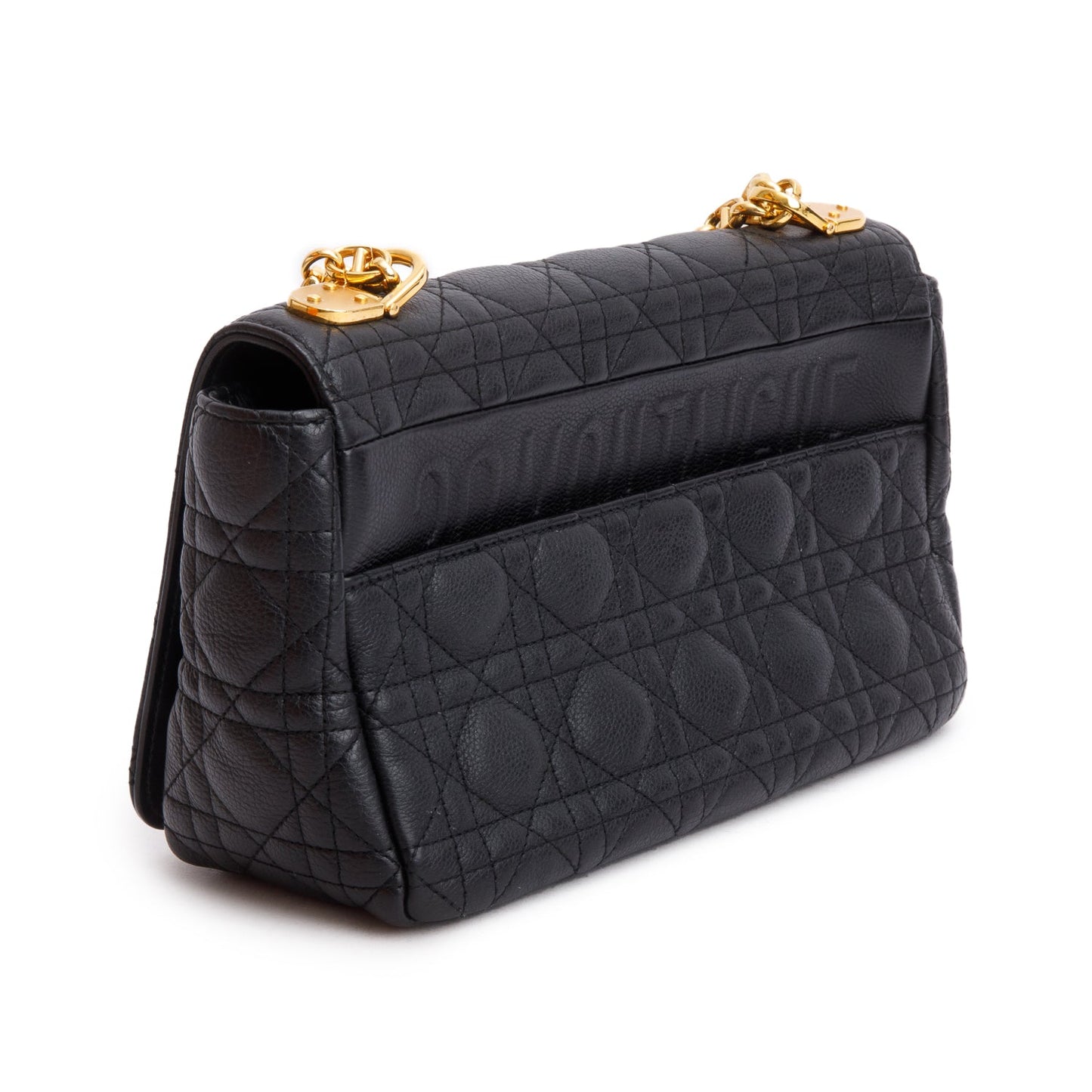 Christian Dior 2023 Black Supple Cannage Calfskin Medium Dior Caro Bag