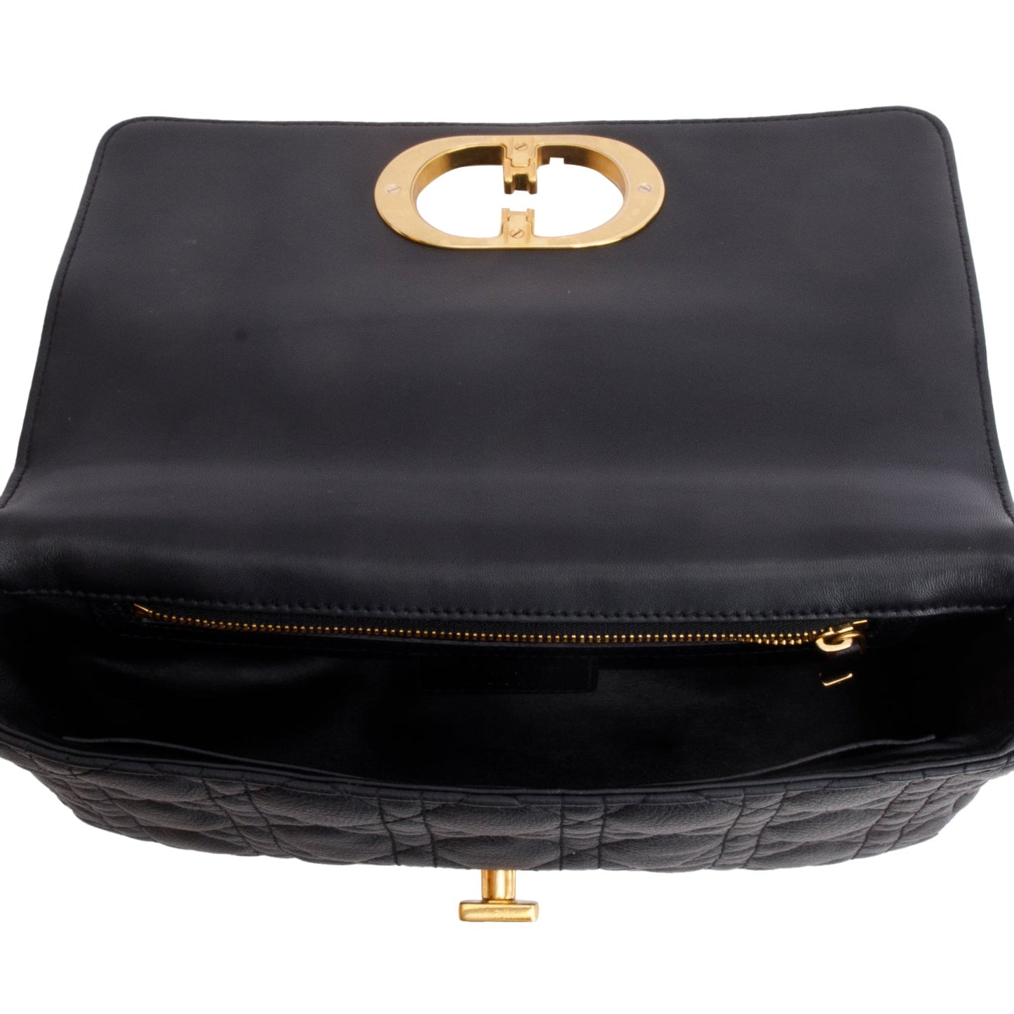 Christian Dior 2023 Black Supple Cannage Calfskin Medium Dior Caro Bag