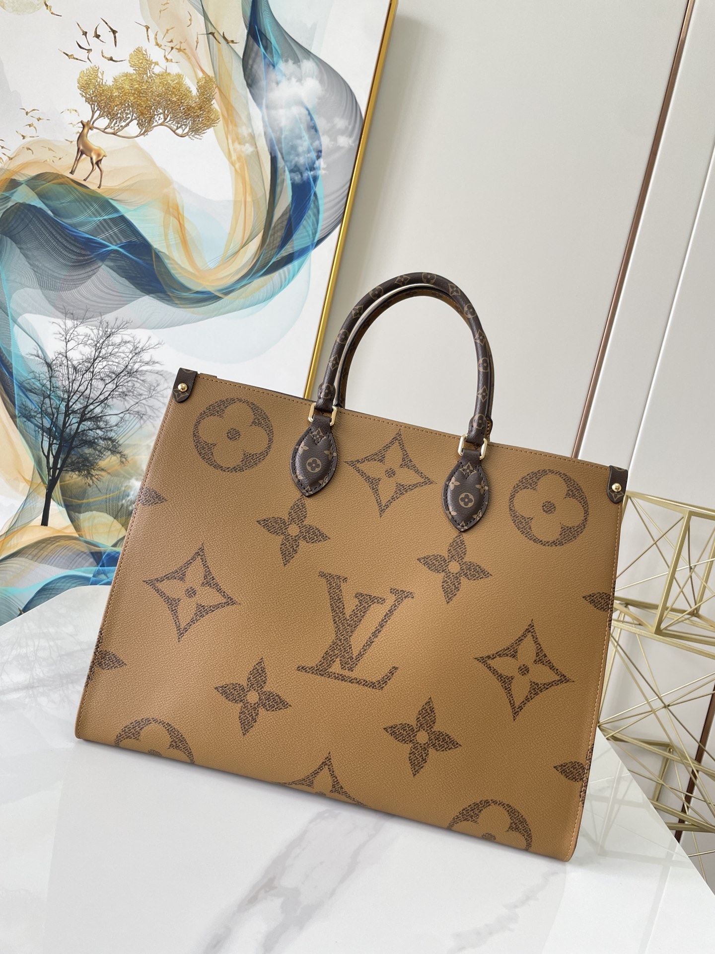 Top Quality OnTheGo GM Tote Bag Monogram And Monogram Reverse Canvas For Women, Womens Handbags 16.1in/41cm Top Quality M44576