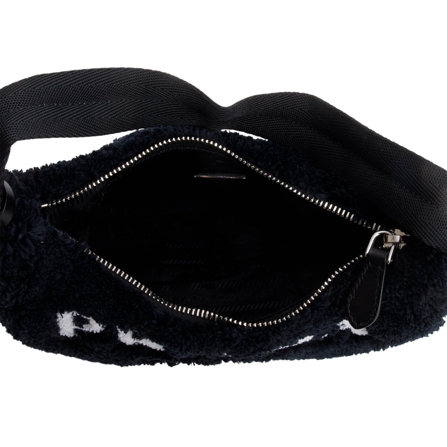 Prada 2021 Black Terry Cloth Mini Re-Edition 2000 Bag