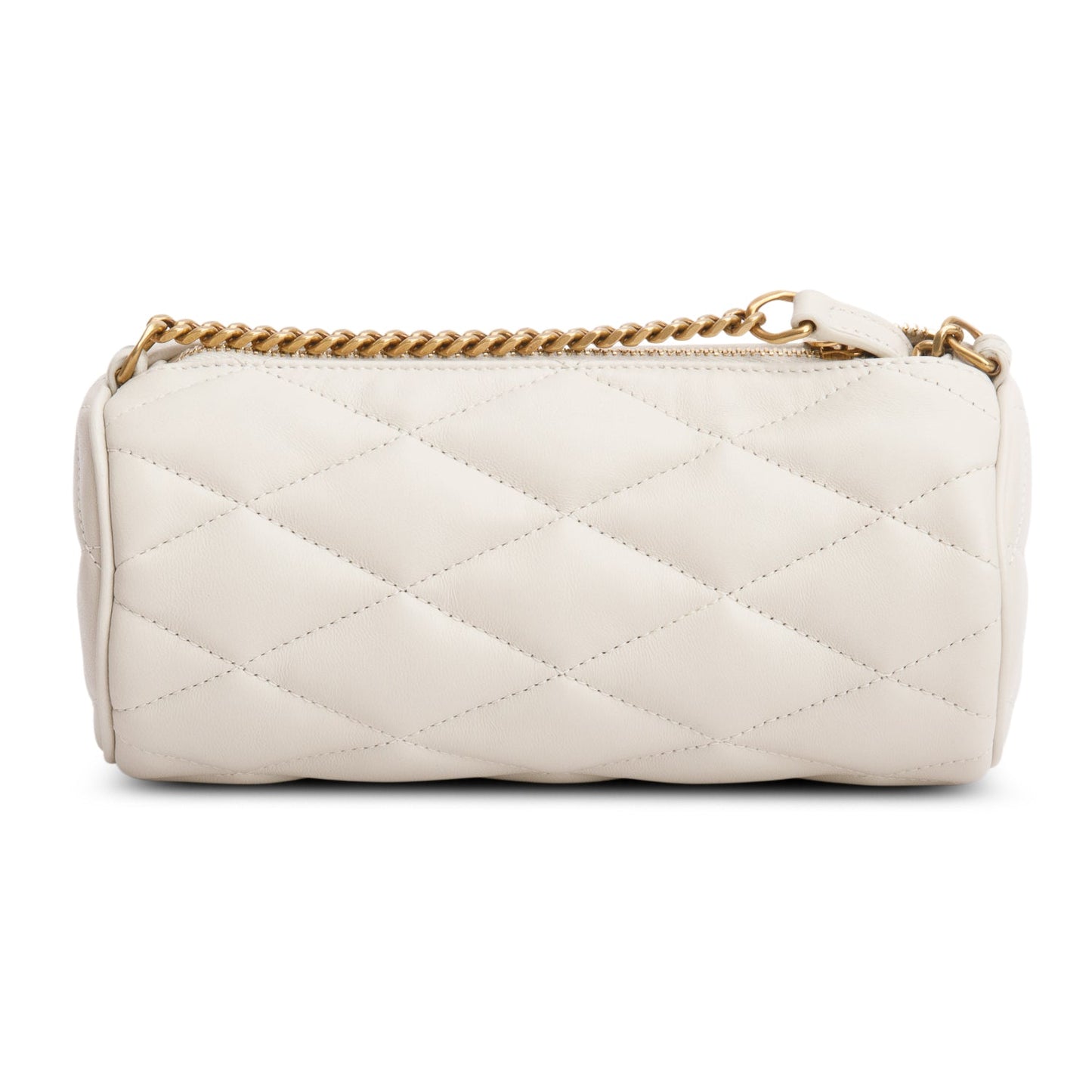 Saint Laurent 2022 Ivory Quilted Lambskin Leather Mini Sade Tube Bag