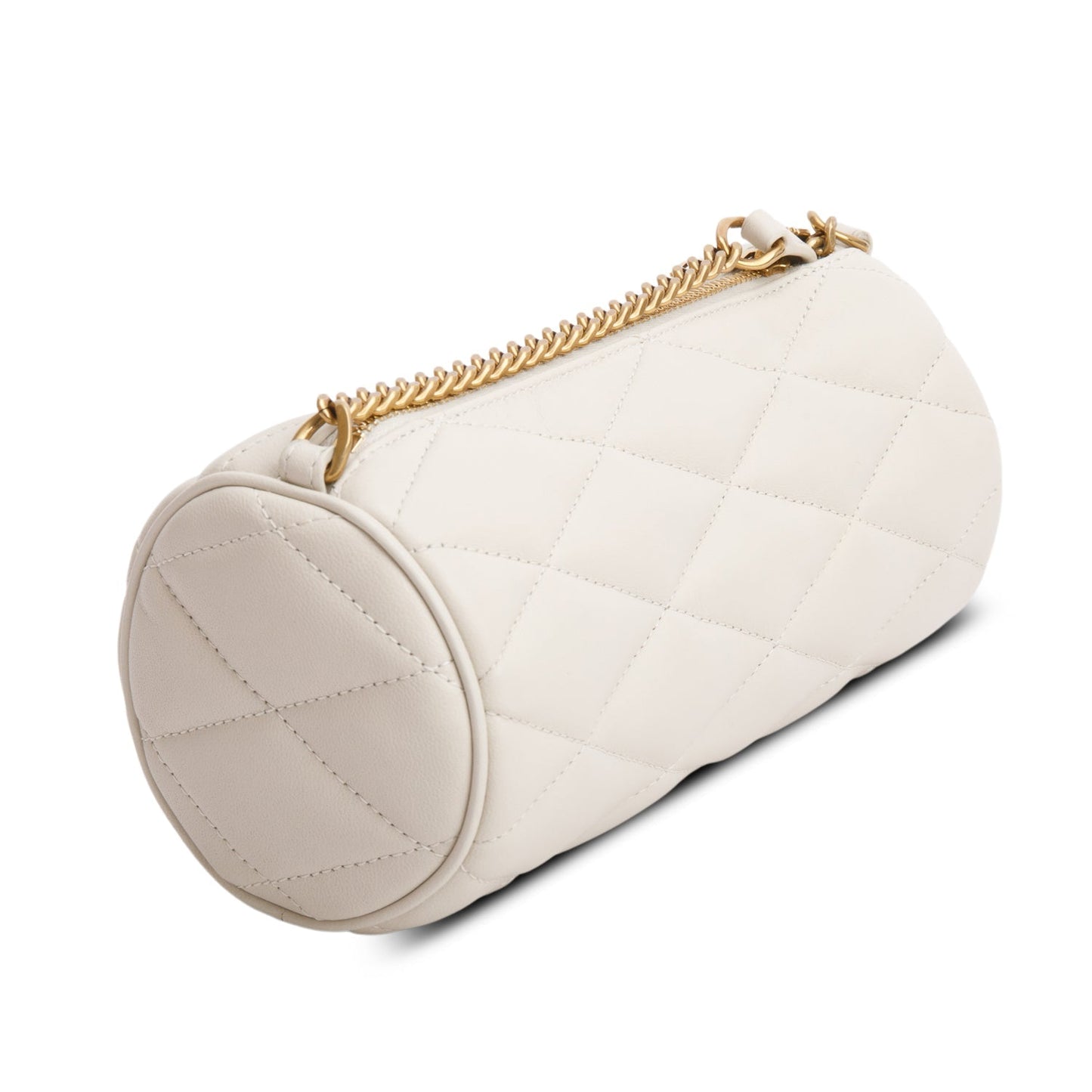 Saint Laurent 2022 Ivory Quilted Lambskin Leather Mini Sade Tube Bag
