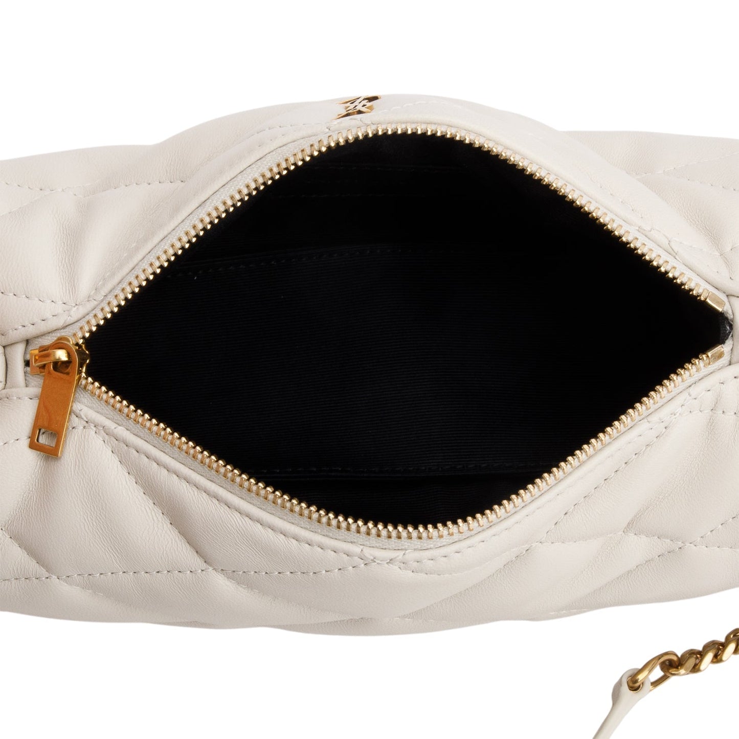 Saint Laurent 2022 Ivory Quilted Lambskin Leather Mini Sade Tube Bag