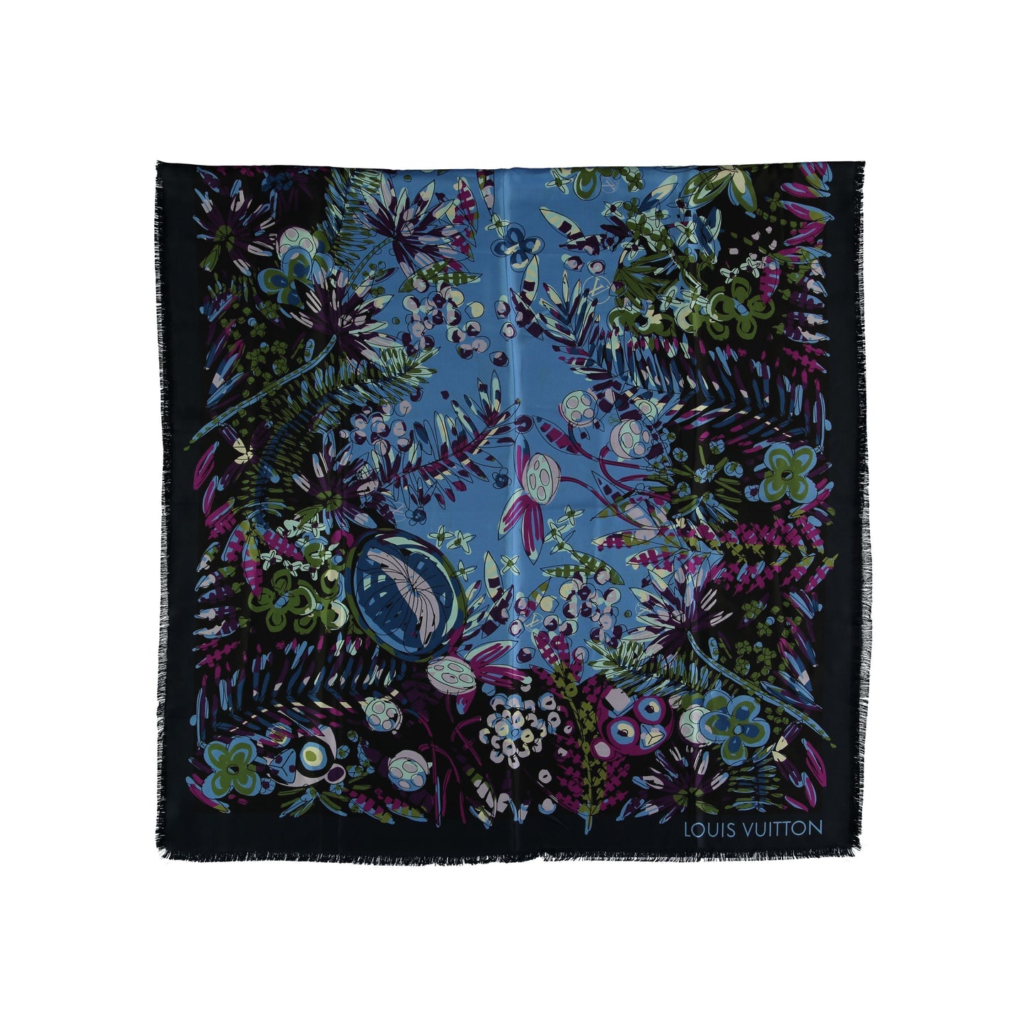 LOUIS VUITTON Louis Vuitton Floral Silk Scarf