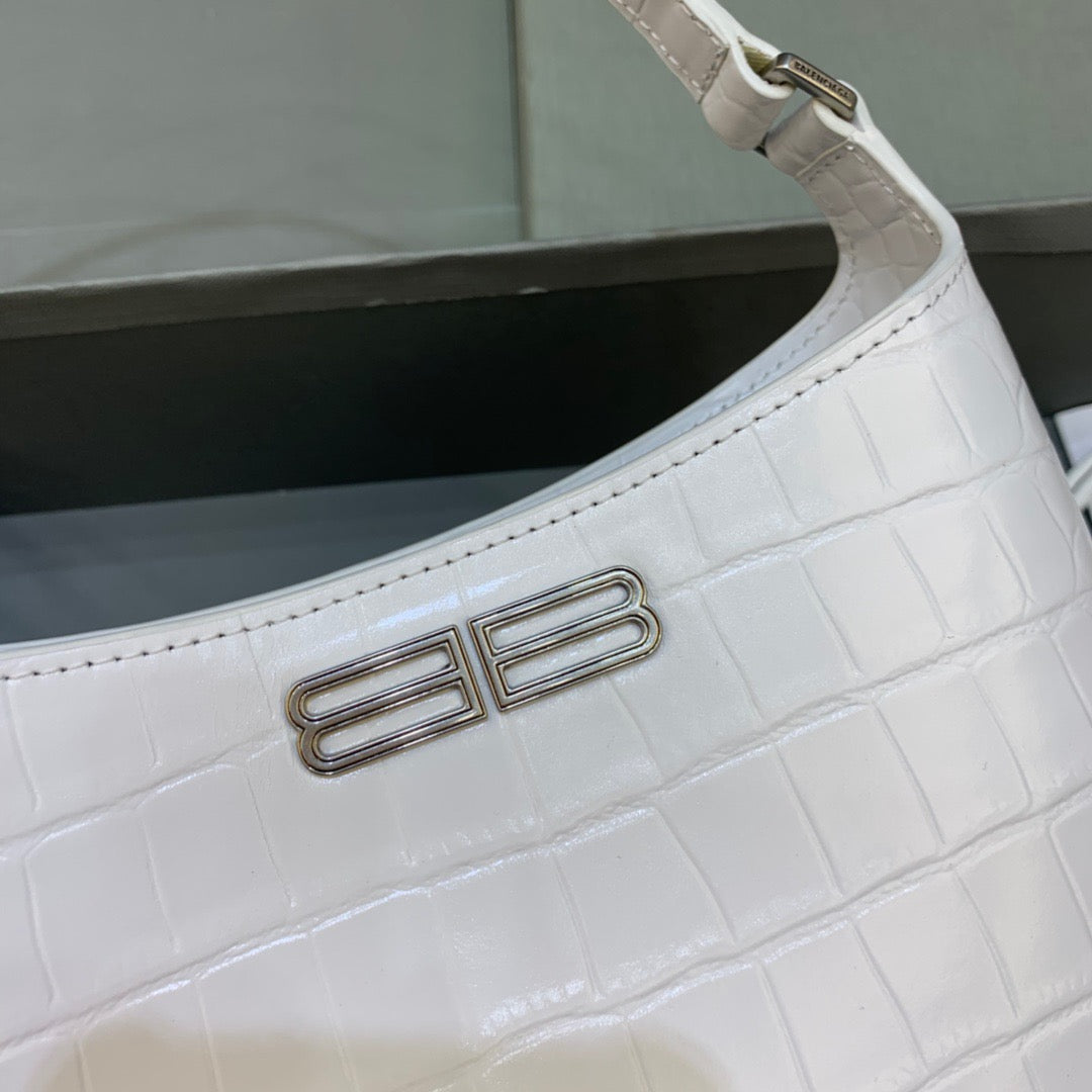 Top Quality XX Small Hobo Bag In White, For Women,  Bags 7.8in/20cm 6955892108Y9001
