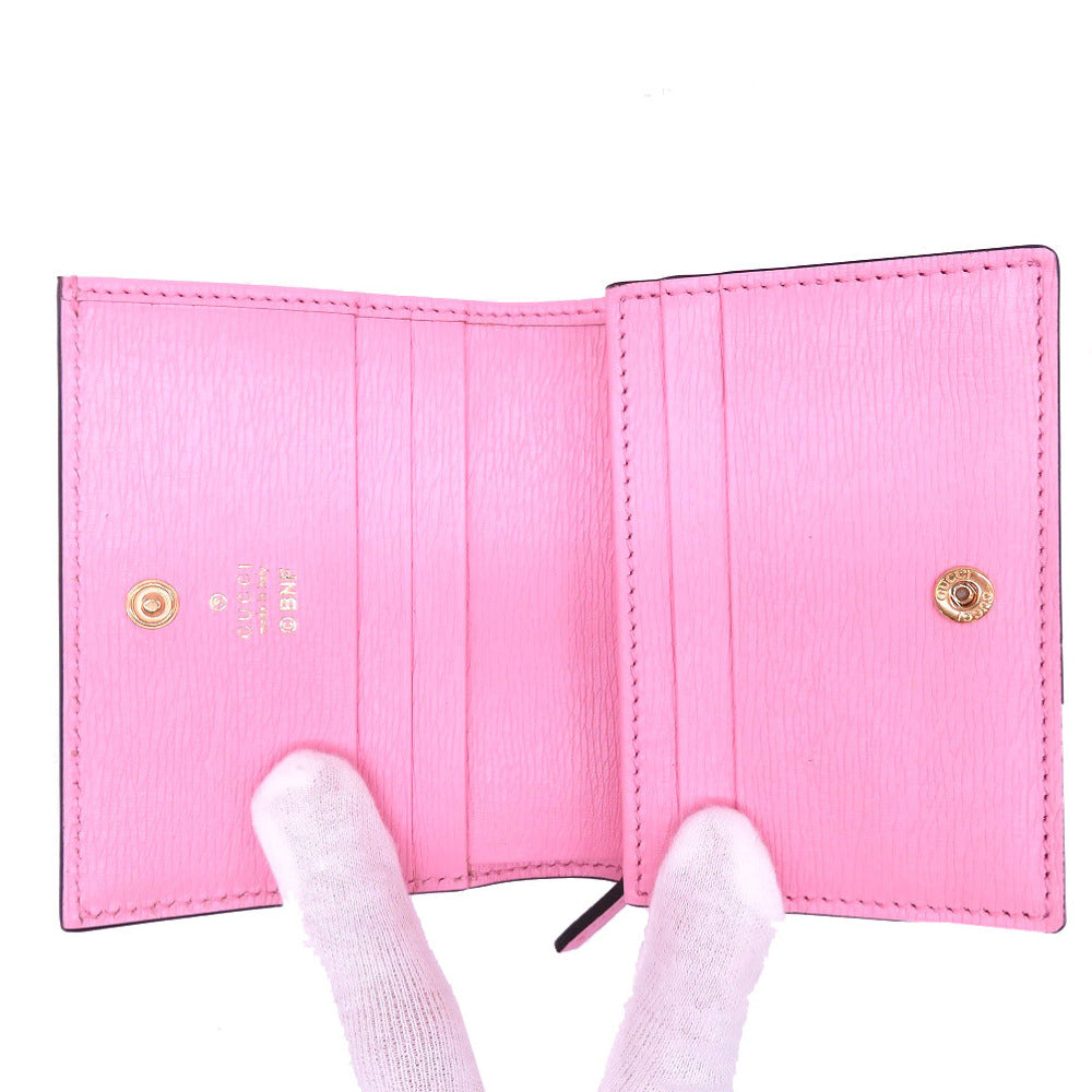 GUCCI Bifold Wallet 701009 leather pink bananya banana Women