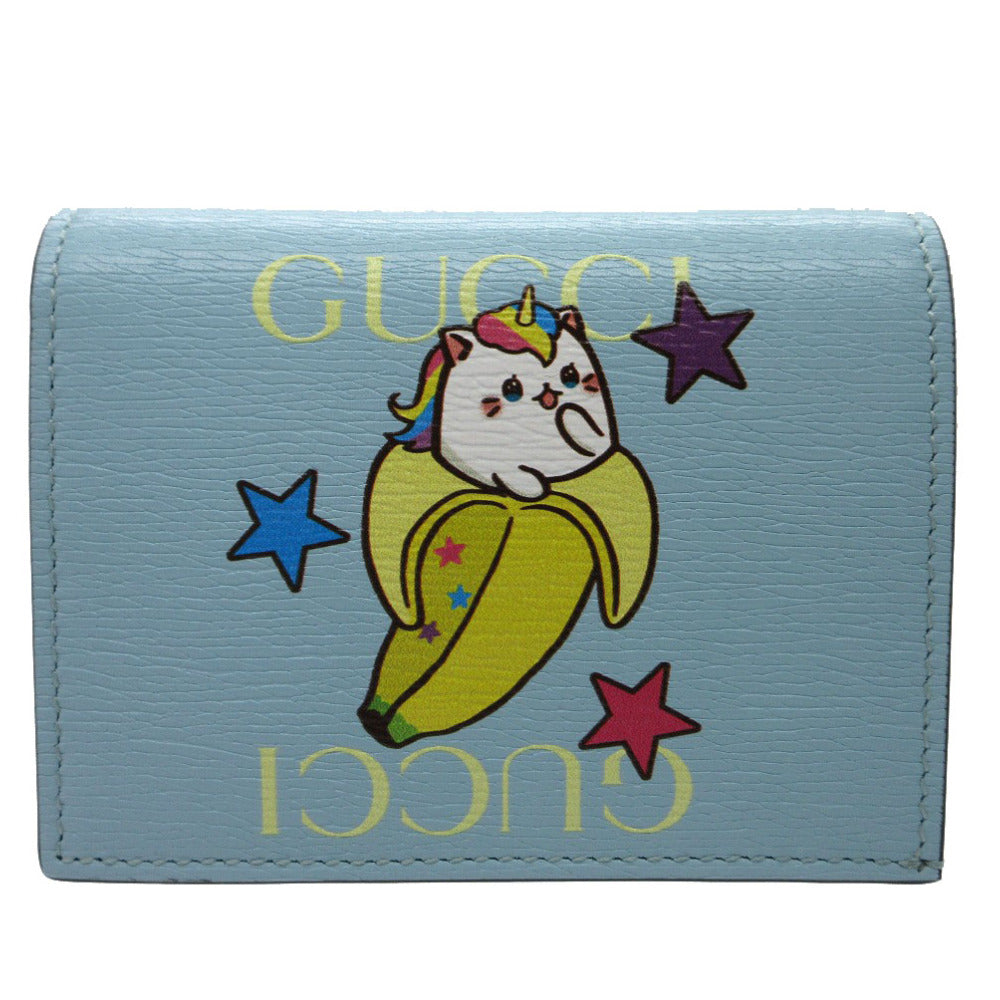 GUCCI Bifold Wallet 701009 leather blue bananya banana Women