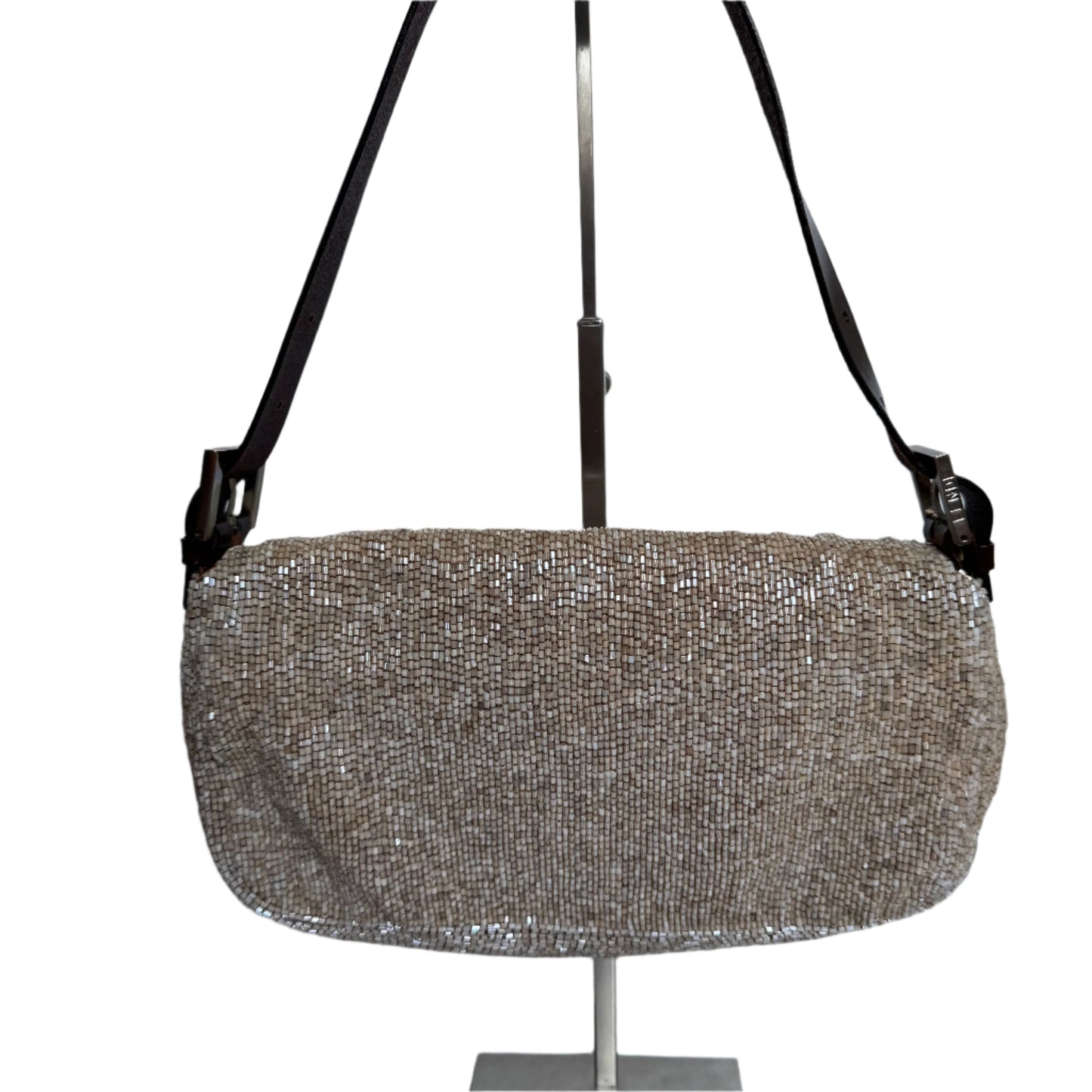 Fendi Baguette   Shoulder bag with Glitter Beige Beads