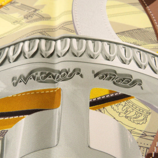HERMES scarf silk yellow Carre90 CAVALCODOUR VOLTIGEUR Women  d