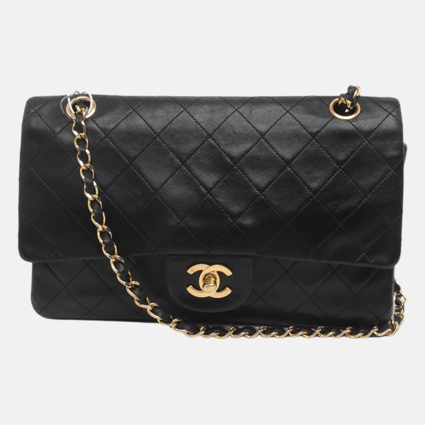Chanel Classic Flap   Black Lambskin Leather with 24k Gold Hardware, 1989-1991