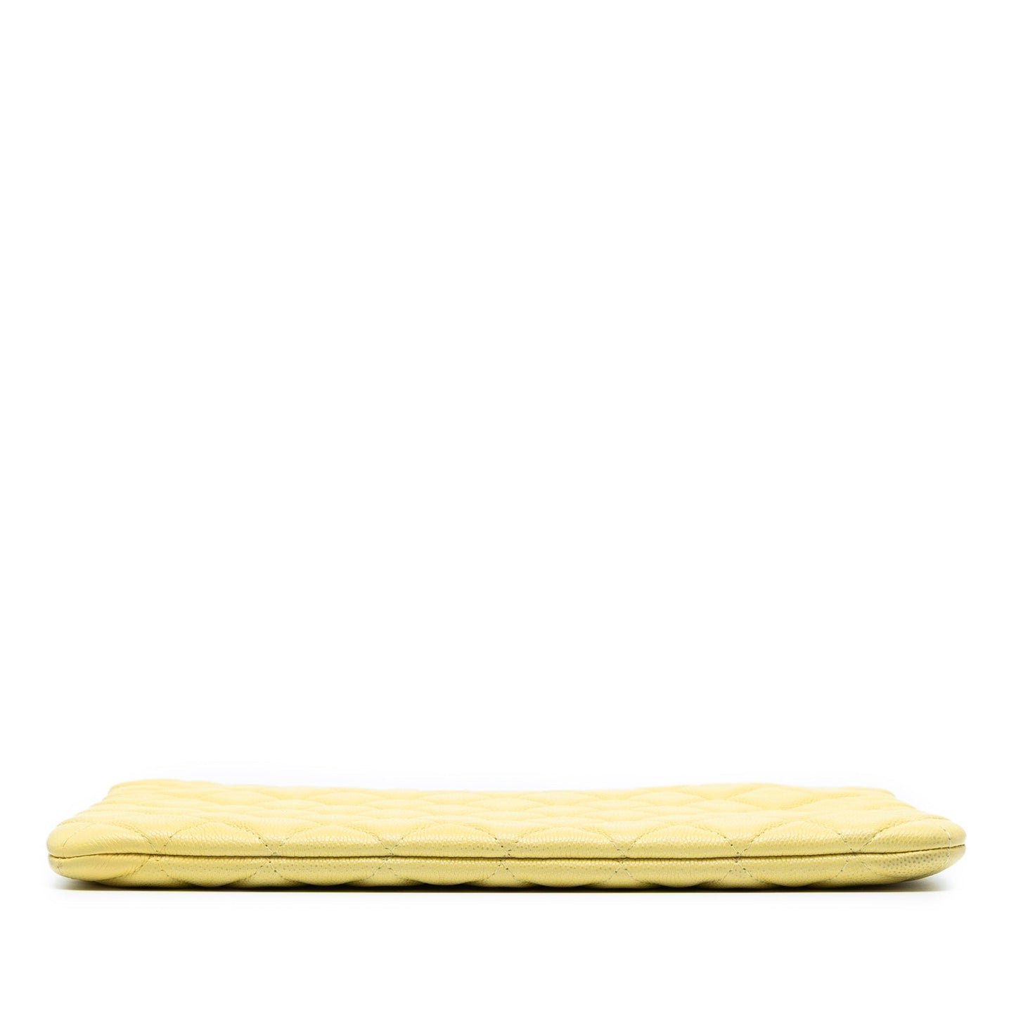 Yellow Chanel Medium Quilted Caviar O Case Clutch