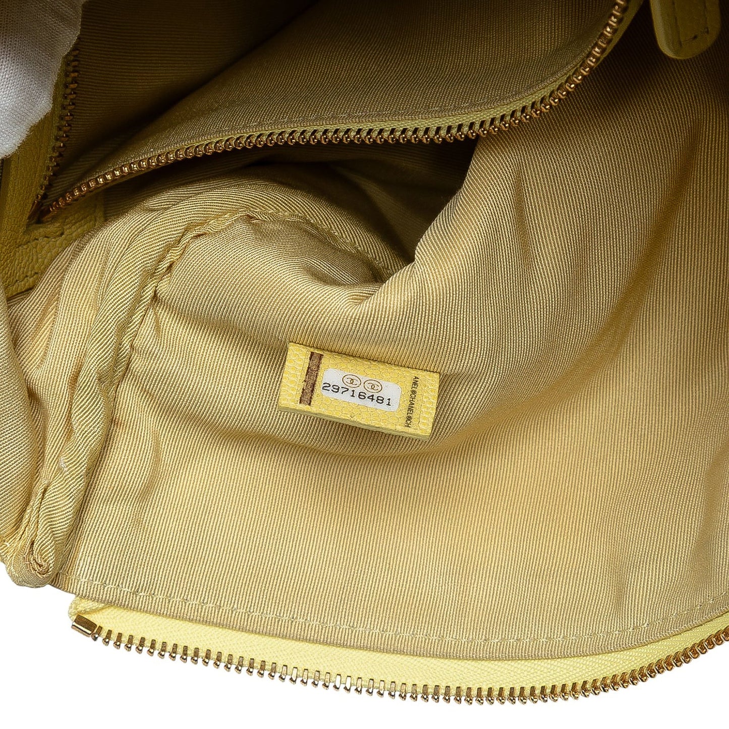 Yellow Chanel Medium Quilted Caviar O Case Clutch