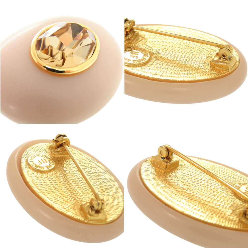 CELINE Brooch Metal, Crystal pink beige   Women