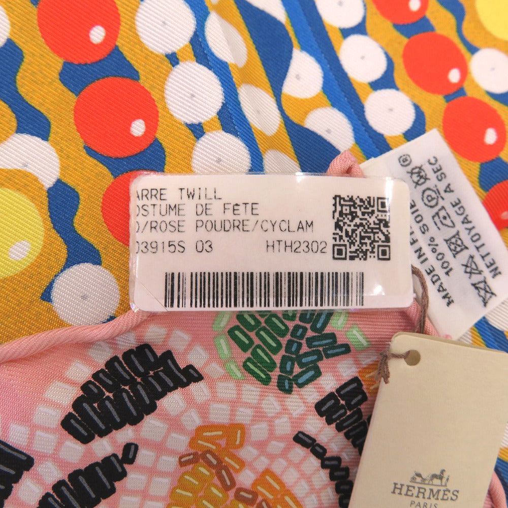 HERMES scarf silk Rose Carre90 Costume de Fete Women  d