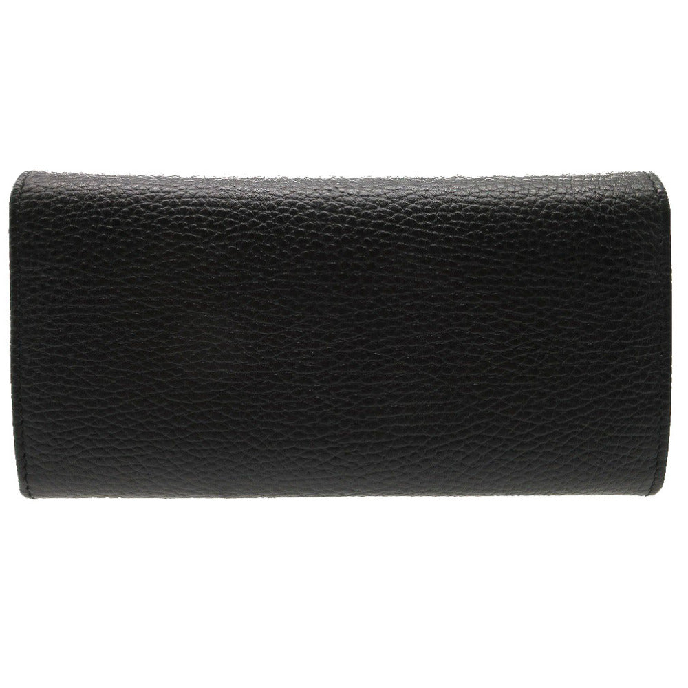 GUCCI Long Wallet Purse 456116 leather black GG Petit Marmont Women
