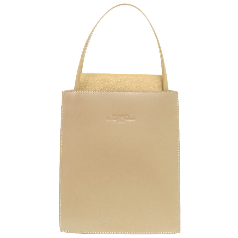 HERMES Tote Bag Box calf, chevre beige Lucy MM Women  d