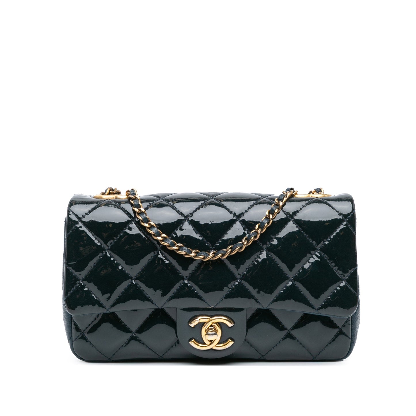 Blue Chanel Paris-Salzburg Small Patent and Goatskin CC Eyelet Flap Crossbody Bag