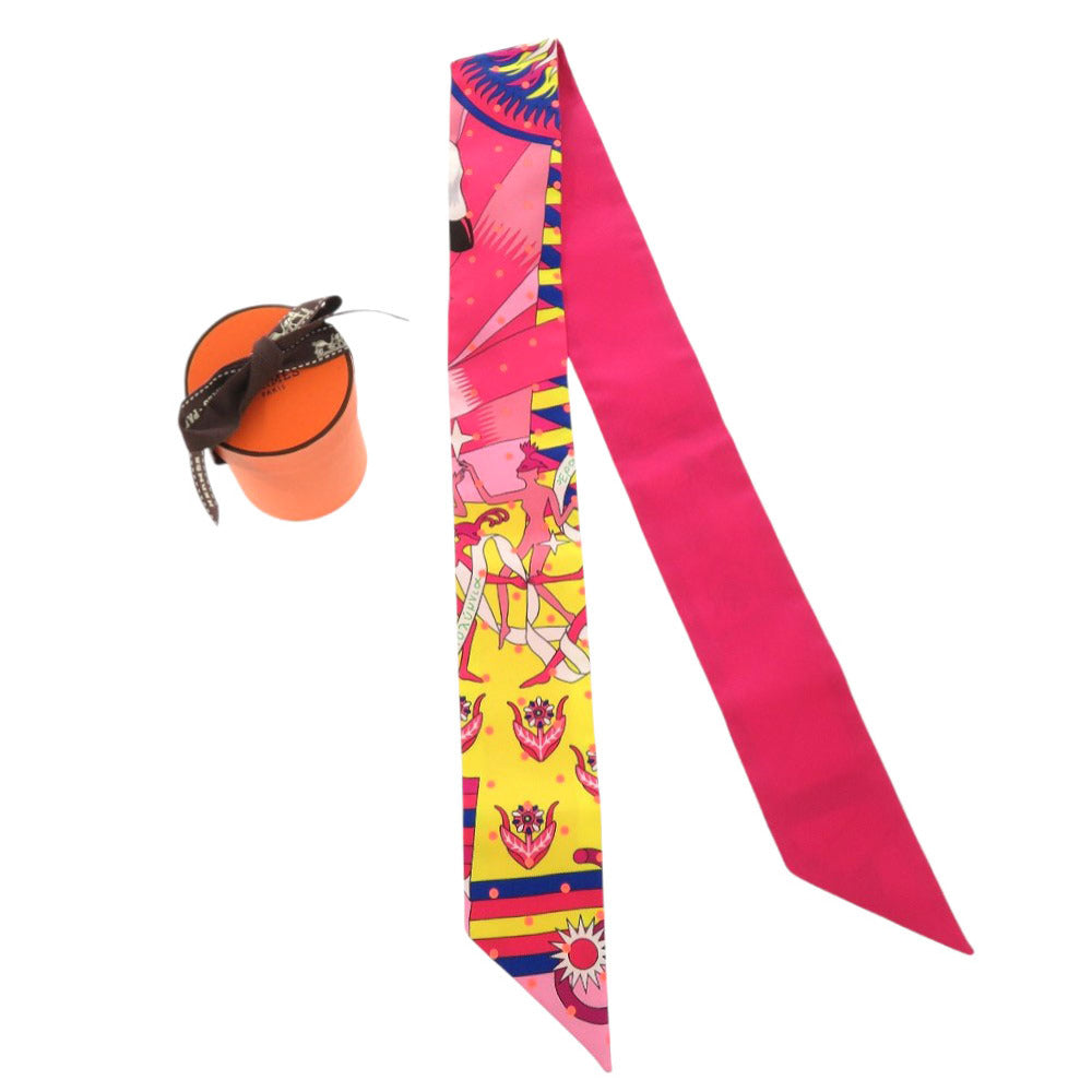 HERMES scarf silk Rose Twilly Plumetis Women  d