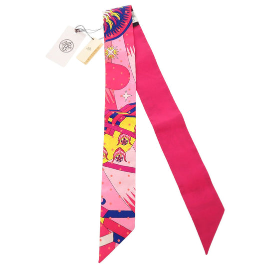 HERMES scarf silk Rose Twilly Plumetis Women  d