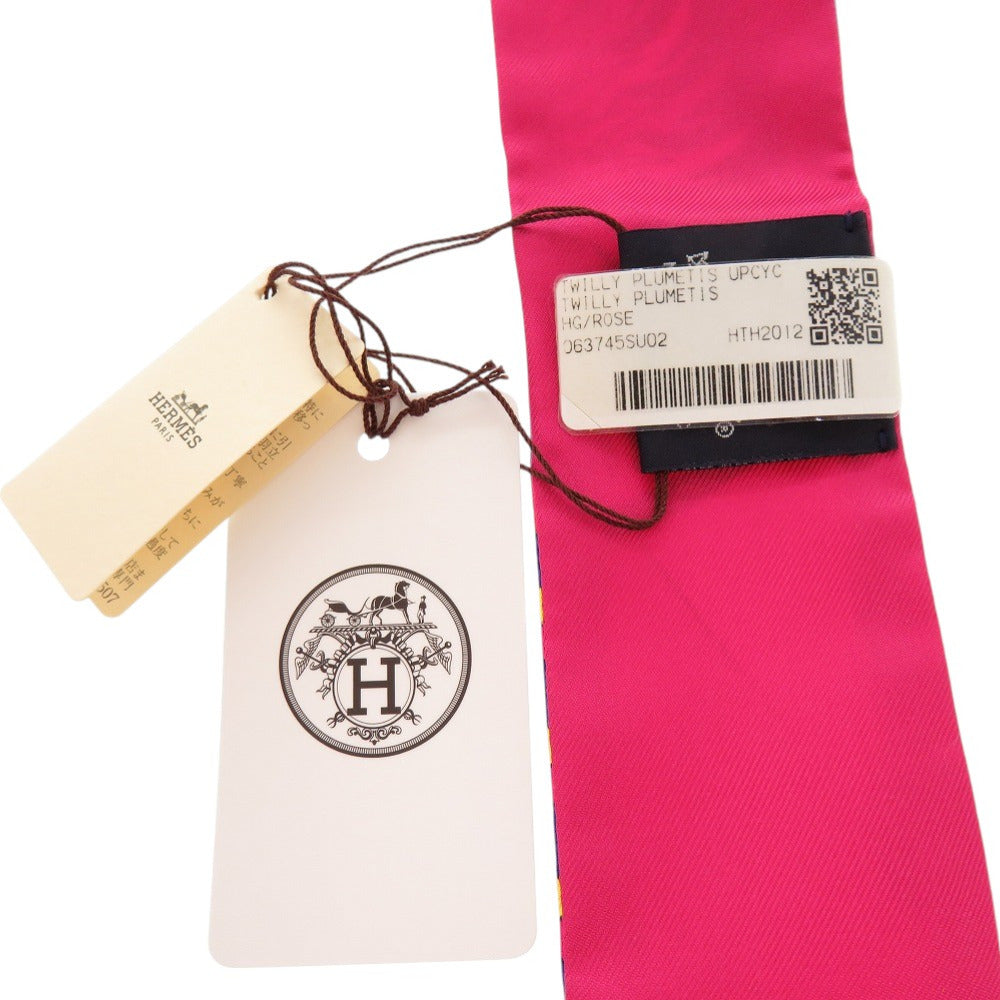 HERMES scarf silk Rose Twilly Plumetis Women  d