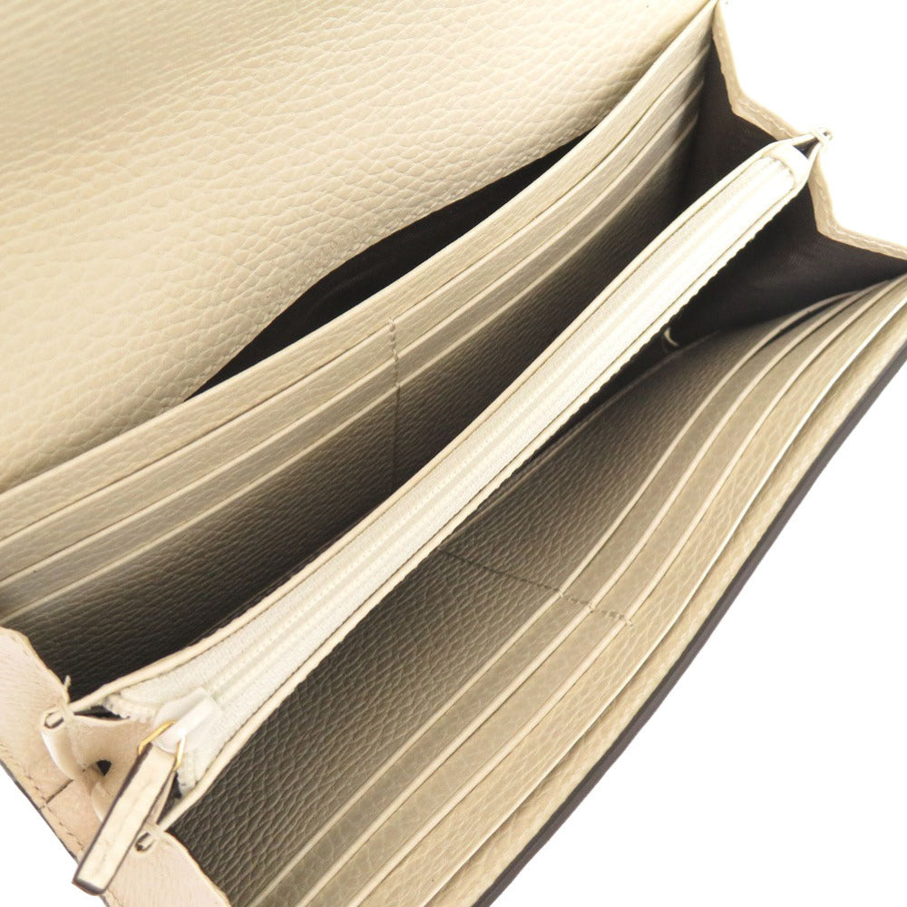GUCCI Long Wallet Purse 456116 GG Supreme, Leather beige Bifold Continental Wallet GG Marmont Women
