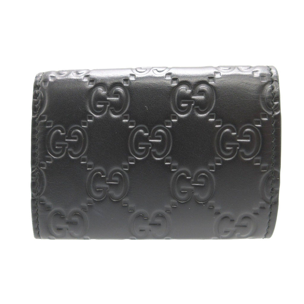 GUCCI Tri-fold wallet 547070 leather black Compact wallet Guccisima mens(Unisex)