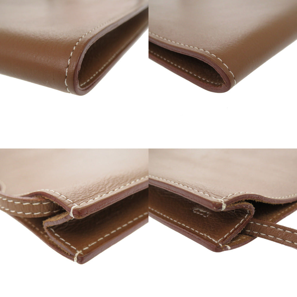 HERMES Shoulder Bag Ever Calfskin Brown Omenitu Women  d