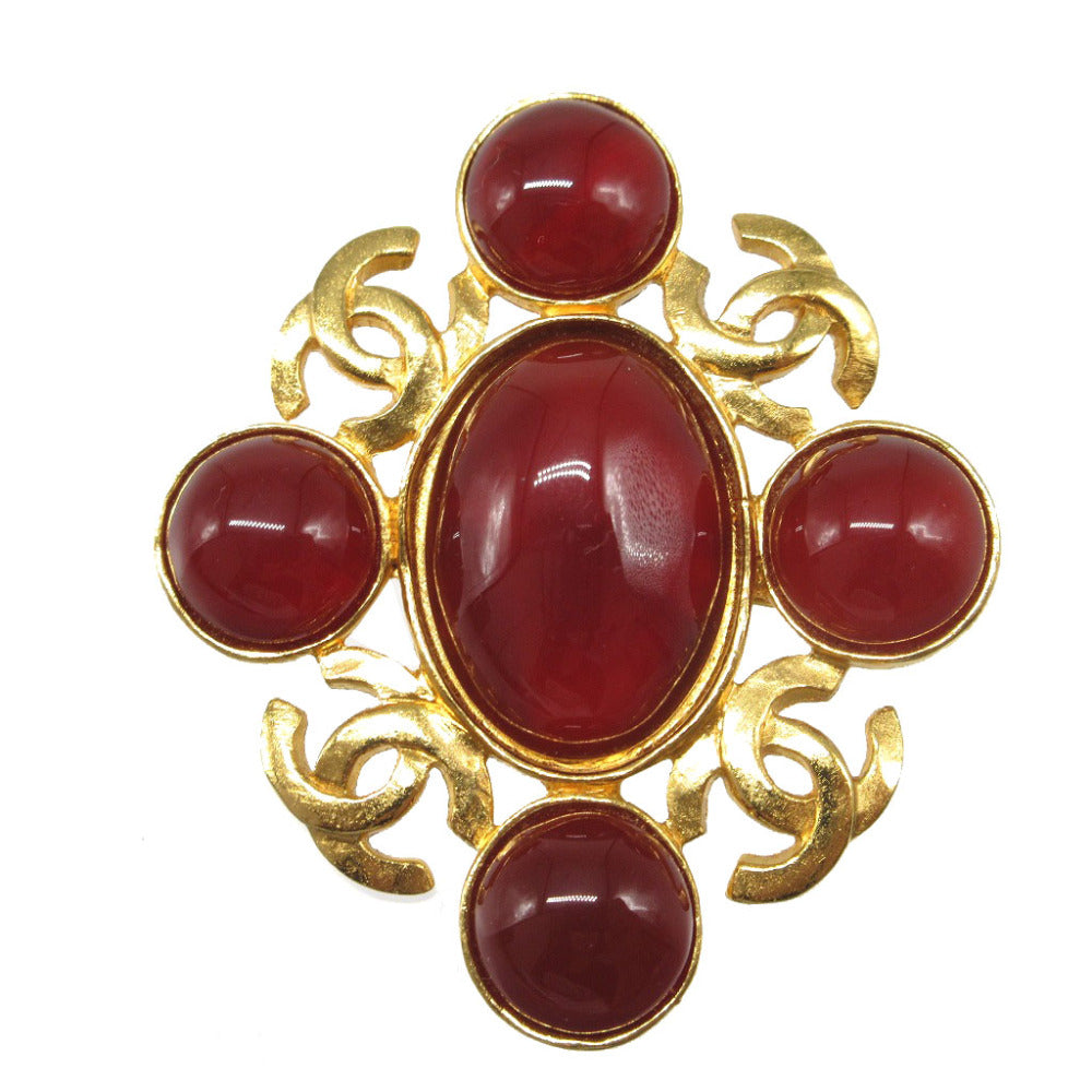 CHANEL Brooch metal gold