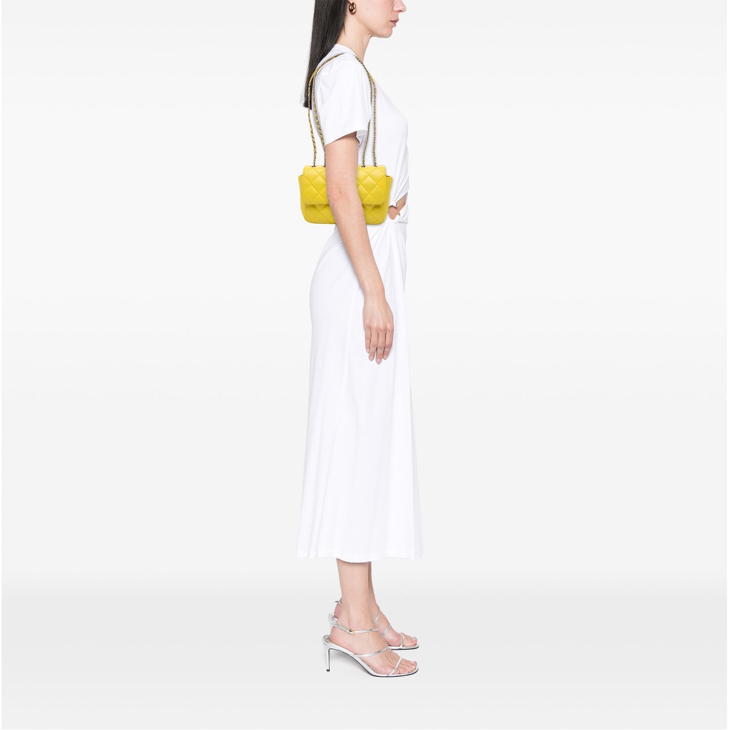Yellow Chanel Paris Seoul Small Rubber Coco Rain Flap Shoulder Bag
