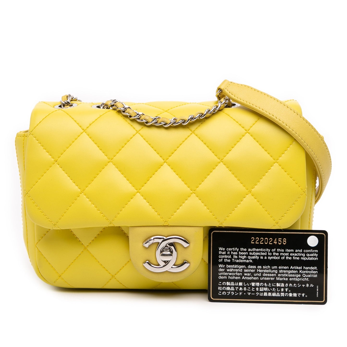Yellow Chanel Paris Seoul Small Rubber Coco Rain Flap Shoulder Bag